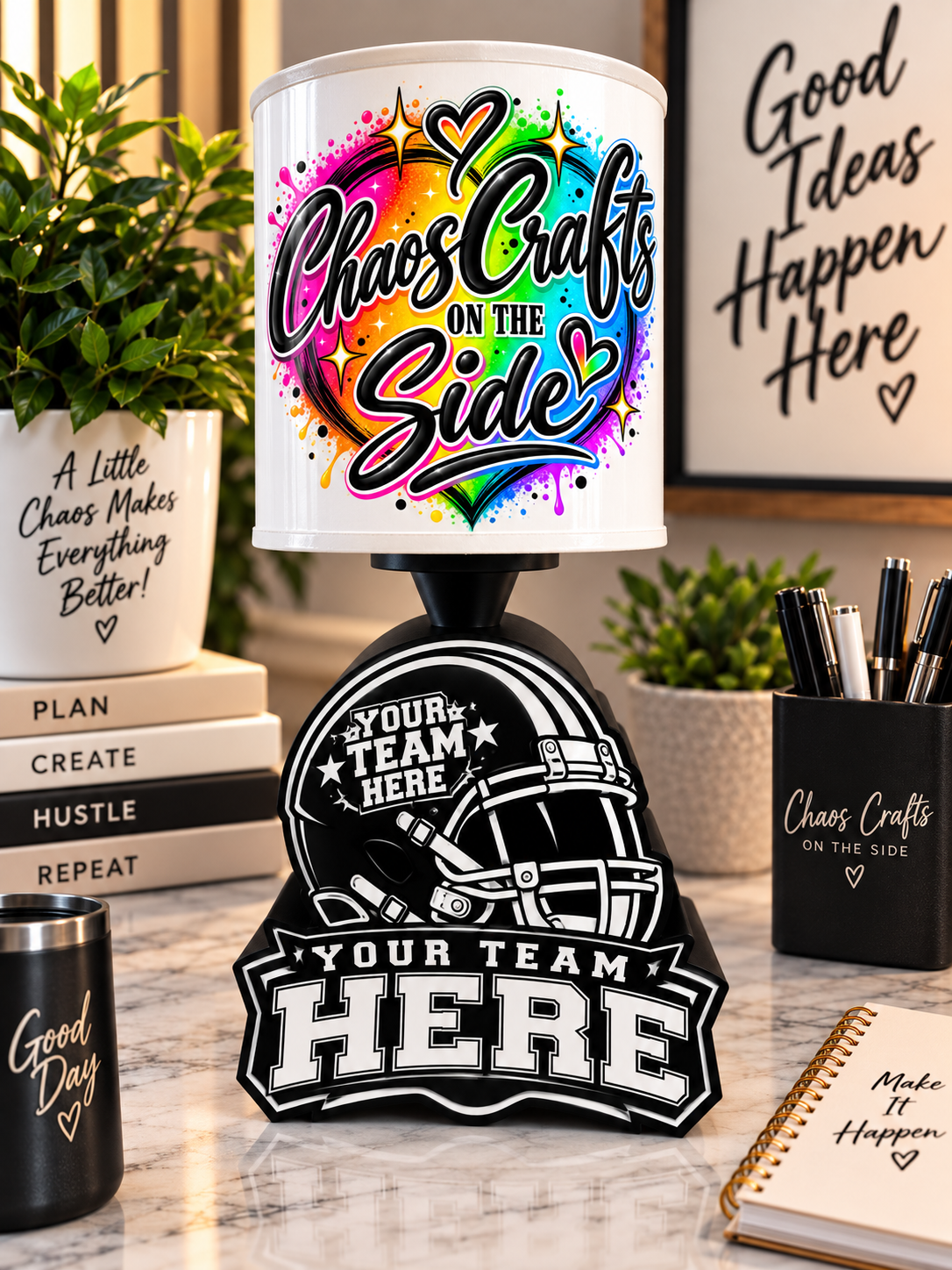 🏆 Game Day Glow™ – Personalized Team & Photo Desk Lamp