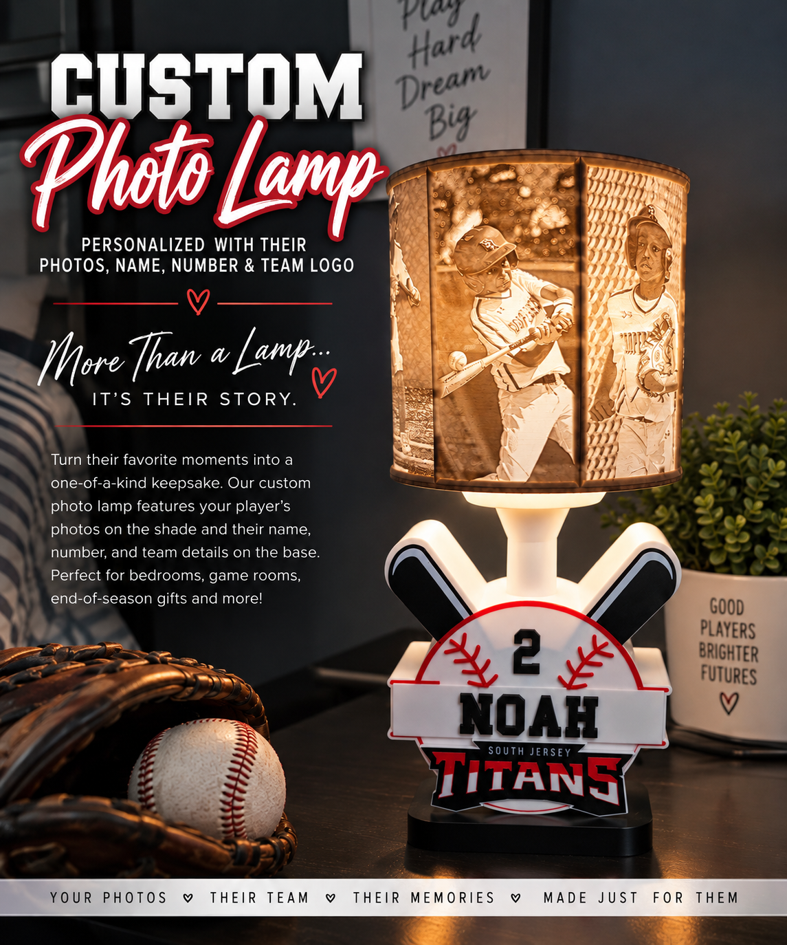 Custom Player Sports Desk Lamp